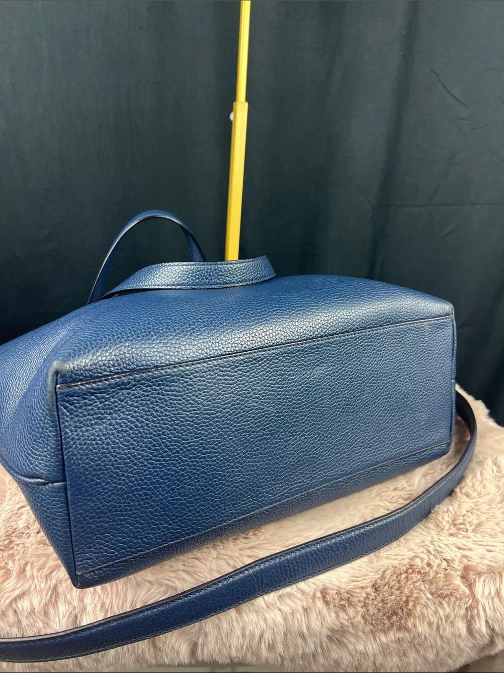 Tory Burch Blake Leather Tote Navy Blue Large Crossbody Tassel w/ COA